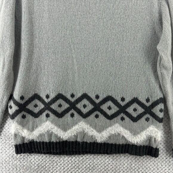 J Jill Sweater Womens L Gray Wool Mohair Crew Neck Long Sleeves Pull Over Jumper - Picture 4 of 14